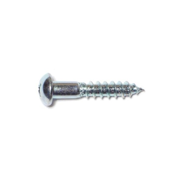 Midwest Fastener Wood Screw, #10, 1 in, Zinc Plated Steel Round Head Phillips Drive, 30 PK 61807 - main
